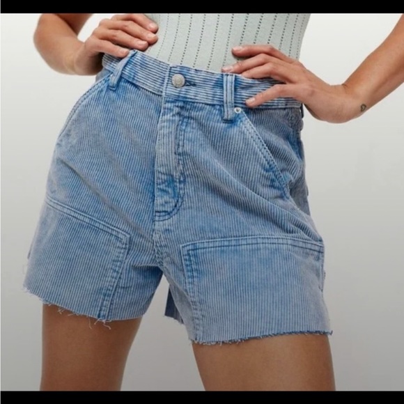Urban Outfitters Pants - BDG Urban Outfitters Women's Blue Corduroy High Rise Carpenter Shorts Size 26